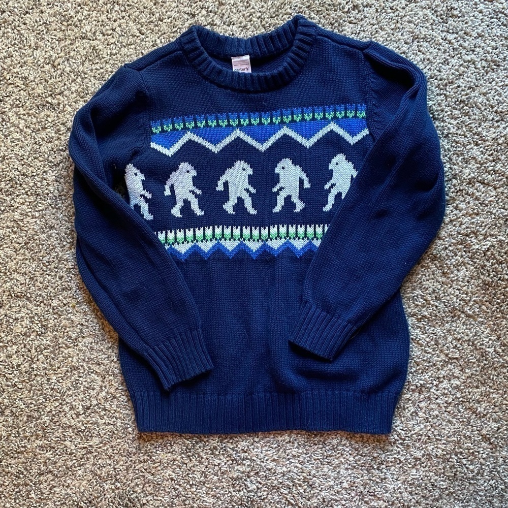 Carters Knit Abominable Snowman Sweater Sz 6 - Picture 7 of 7